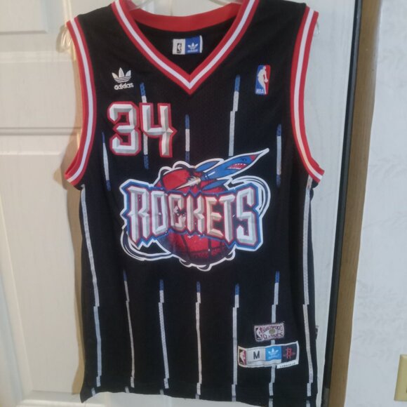 Adidas Men's Hardwood Classics Hakeem Olajuwon Houston Rockets BBall Jersey M - Picture 3 of 8